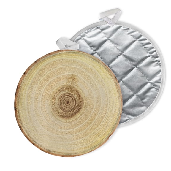 2 PCS Pot Holders for Kitchen,Potholders Sets with Hook for Oven,Cooking,Baking,Arafed Wood Slice With Cross Section Of Tree Trunk
