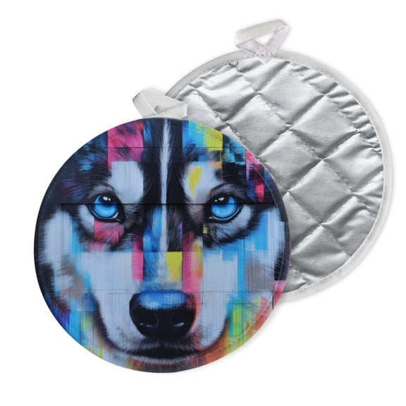 2 PCS Pot Holders for Kitchen,Potholders Sets with Hook for Oven,Cooking,Baking,Arctic Beauty In Rainbow Of Shades