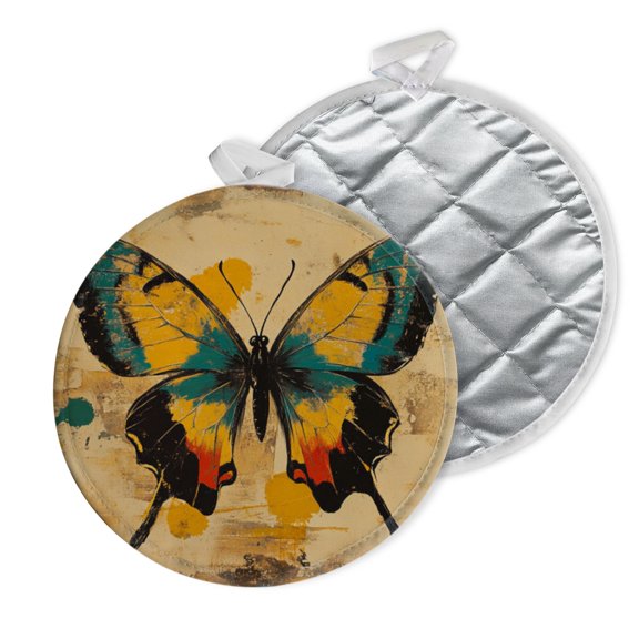 2 PCS Pot Holders for Kitchen,Potholders Sets with Hook for Oven,Cooking,Baking,Butterfly In The Style Of Greg Simkins