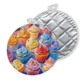 thumbnail image 1 of 2 PCS Pot Holders for Kitchen,Potholders Sets with Hook for Oven,Cooking,Baking,Colorful Array Of Cupcakes In Pastel - Hued Setting, 1 of 7