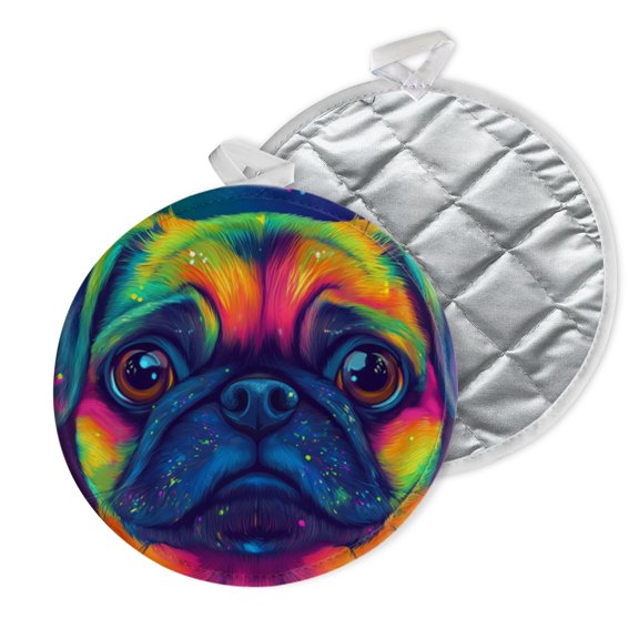 2 PCS Pot Holders for Kitchen,Potholders Sets with Hook for Oven,Cooking,Baking,Dog In The Style Of Lisa Frank