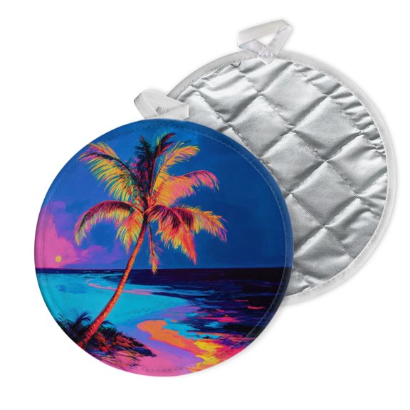 2 PCS Pot Holders for Kitchen,Potholders Sets with Hook for Oven,Cooking,Baking,Gorgeous Hawaii Palm Tropical Beach Exquisite