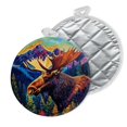 thumbnail image 1 of 2 PCS Pot Holders for Kitchen,Potholders Sets with Hook for Oven,Cooking,Baking,Moose In The Wilderness, 1 of 7