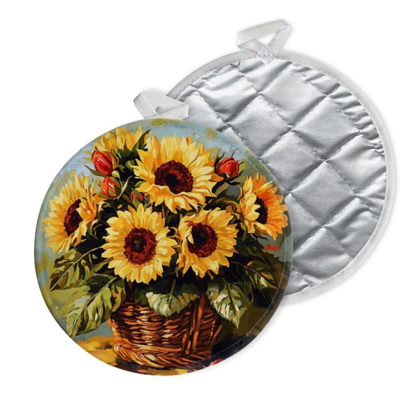 2 PCS Pot Holders for Kitchen,Potholders Sets with Hook for Oven,Cooking,Baking,Pastoral - Style Flowers