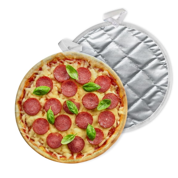 2 PCS Pot Holders for Kitchen,Potholders Sets with Hook for Oven,Cooking,Baking,Pepperoni Pizza With Mozzarella Cheese