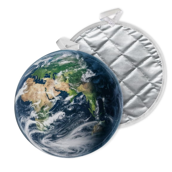 2 PCS Pot Holders for Kitchen,Potholders Sets with Hook for Oven,Cooking,Baking,Picture Of The Earth With Clouds
