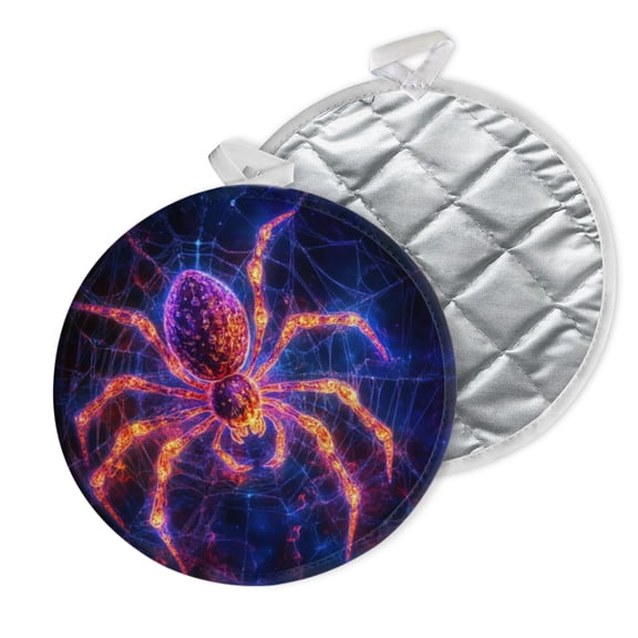 2 PCS Pot Holders for Kitchen,Potholders Sets with Hook for Oven,Cooking,Baking,Sweet Halloween Pretty Spider Web