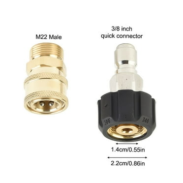 2 PCS Pressure Washer Adapter Kit M22 14mm 15mm Female Swivel To Quick Connect 3/8'' Or 1/4" Release Set Nozzle Water Connectors 1#