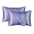 thumbnail image 1 of 2 PCS, Pure Mulberry Silk Pillowcase,Breathable Bed Pillow Cases with Both Sides,Give You Soft Care ,9 "(Purple), 1 of 4