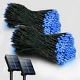 thumbnail image 1 of 2-PCS RELIGHTABLE Blue Solar Outdoor String Christmas Lights 36Ft 100 LED Patio Lighting Yard Gazebo Party Wedding Tents Porch Xmas Garden Backyard Tree Decorations Balcony Decor Lights 100BX2, 1 of 4