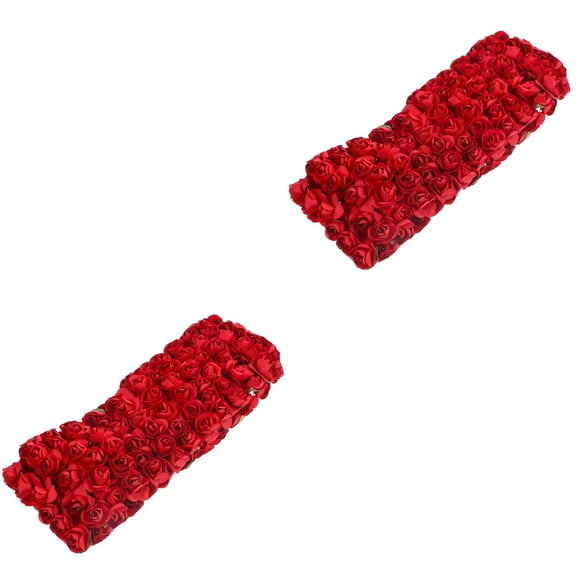 2 Count Roses Artificial Flower Bouquet Hydrangea Decorations Red