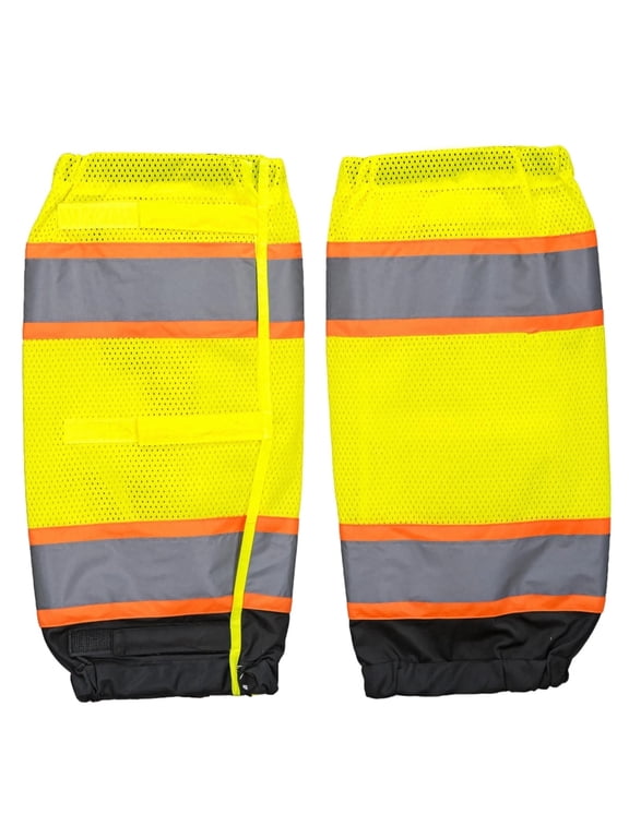 2 PCS Reflective Leg Gaiters, High Visibility Hiking Gaiters, Mid Length Adjustable Breathable Mesh Gaiters, Night Safety Walking Cycling Apparel