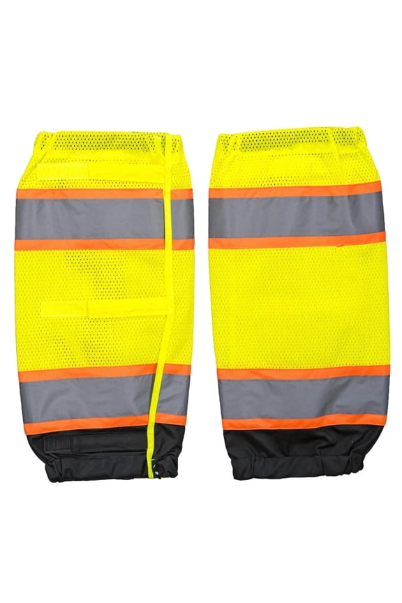 2 PCS Reflective Leg Gaiters, High Visibility Hiking Gaiters, Mid Length Adjustable Breathable Mesh Gaiters, Night Safety Walking Cycling Apparel