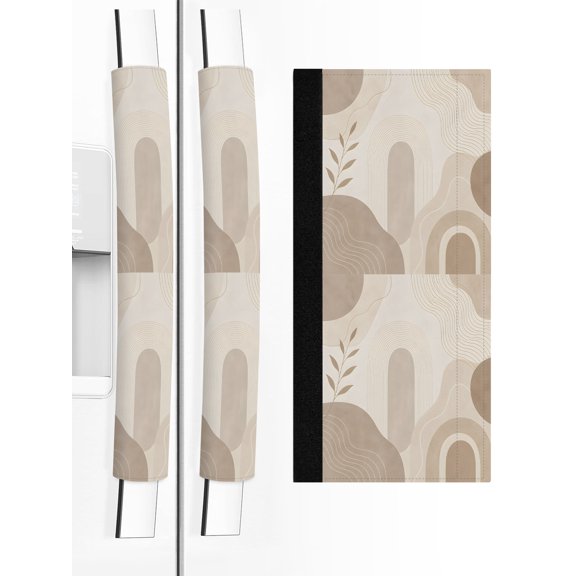 2 PCS Refrigerator Door Handle Covers, Abstract Brown Adjustable Kitchen Appliance Handle Cover Boho Botanical Rustic Branch Aesthetic Non Slip Fridge Oven Stove Dishwasher Handle Protector
