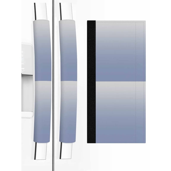 2 PCS Refrigerator Door Handle Covers, Minimalist Blue Adjustable Kitchen Appliance Handle Cover and Grey Gradient Non Slip Fridge Oven Stove Dishwasher Handle Protector