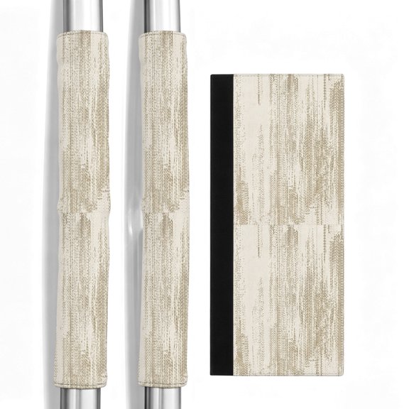 2 PCS Refrigerator Door Handle Covers, Rustic Beige Texture Adjustable Kitchen Appliance Handle Cover Farmhouse Distressed Surface Non Slip Fridge Oven Stove Dishwasher Handle Protector