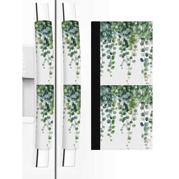 2 PCS Refrigerator Door Handle Covers, Spring Adjustable Kitchen Appliance Handle Cover Leaves Non Slip Fridge Oven Stove Dishwasher Handle Protector