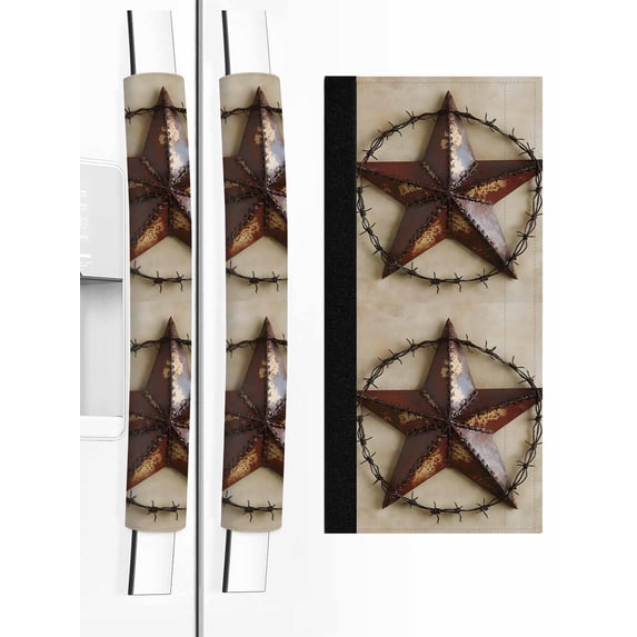 2 PCS Refrigerator Door Handle Covers, Vintage Style Abstract Pentagram ...
