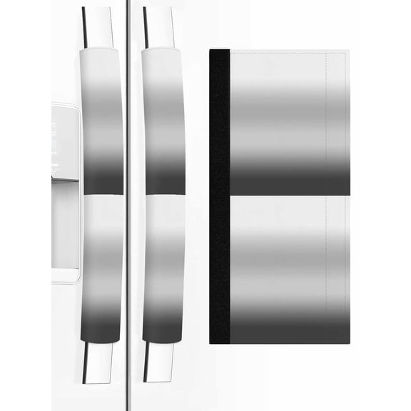 2 PCS Refrigerator Door Handle Covers, White and Grey Gradient Adjustable Kitchen Appliance Handle Cover Minimalist Dark Grey Ombre Modern Art Non Slip Fridge Oven Stove Dishwasher Handle Protector