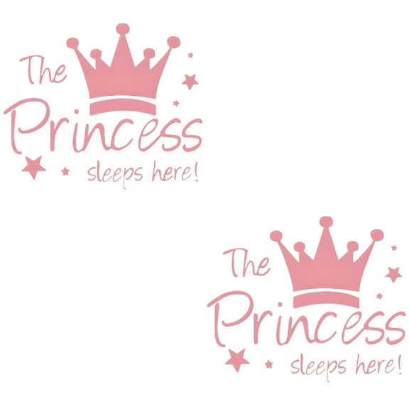 2 Count Crown Wall Decals DIY Battery Fairy Lights Girls Sticker Stickers Pink