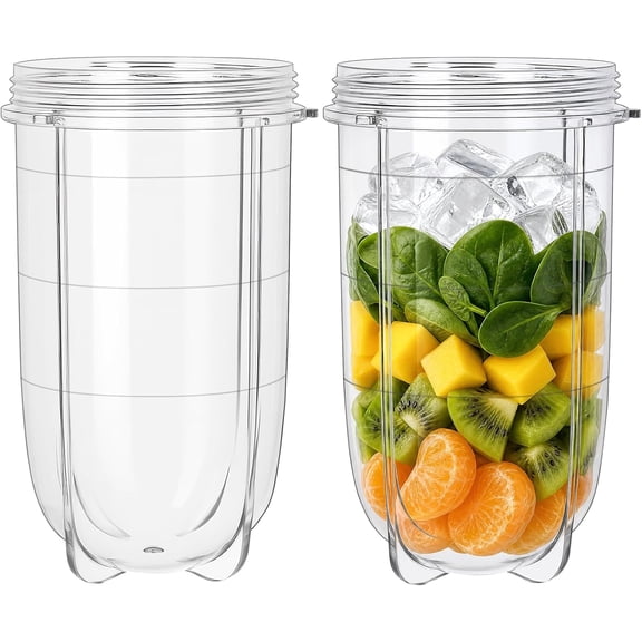 2 PCS Replacement Cups For Magic Bullet Parts 16OZ Blender Jar compatible with 250W MB1001 Series Juicer Mixer
