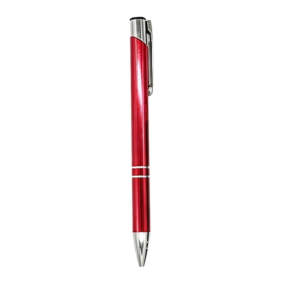 2 PCS Retractable Metal Ballpoint Pens, for Gift, Business, Office, 1.0mm Medium Point Black Ink - Aluminum Ballpoint with Red Barrel
