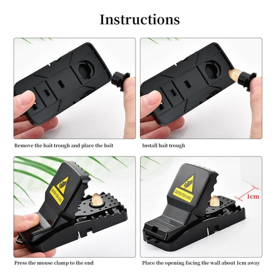2 PCS Reusable Plastic Smart Mouse Trap, Indoor & Outdoor Quick Kill Mice Traps for Rodents, Voles, Hamsters & Moles