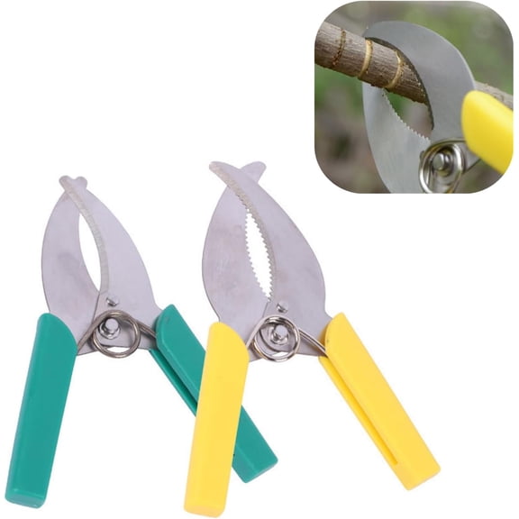2 PCS Ring Barking Cutter Scissor Professional Grafting Tool Plant Cutters Girdling Shear Garden Tree Ring Cutter for Potted Plant Fruit Tree Orchard