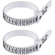 QUINTINA 2 PCS Ring Sizer Set, Jewelry Measurement Plastic Finger Sizer Ring Gauge Measuring Tool Belt for Womens Mens Kids