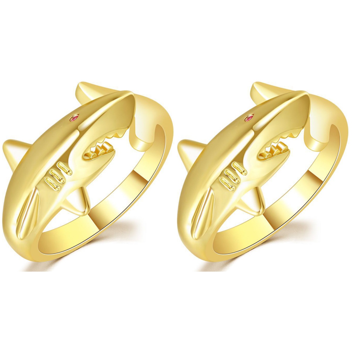 2 PCS Rings Gold Plated Costume Jewelry for Women Gilded Miss