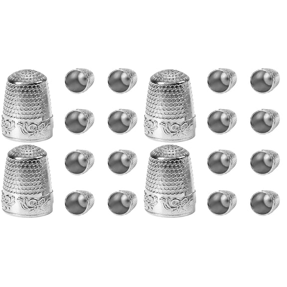 2 PCS Rings Thickened Thimble Finger Cot 2.40X1.80X1.80CM Silver