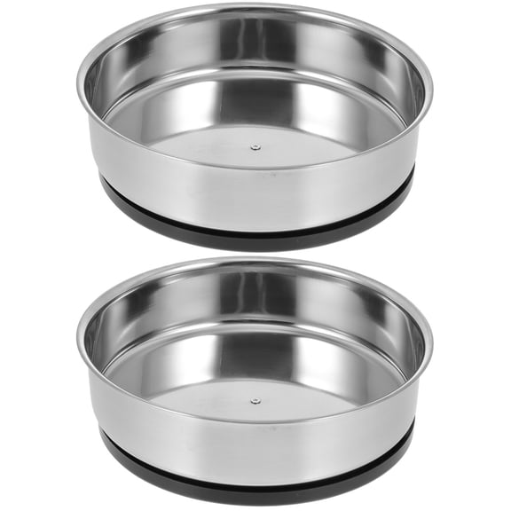 2 PCS Rotating Storage Plate Stainless Steel Tray Convenient Kitchen