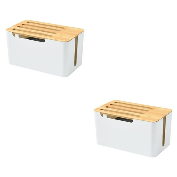 2 PCS Router Storage Box Hide and Cables Wire Clutter Container