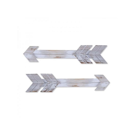 2 PCS Rustic Wood Arrow Sign Wall Decor, Dark Wooden Arrows Farmhouse