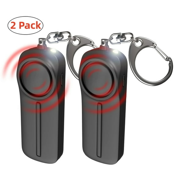 2 PCS Safe Sound Personal Alarm, 130 dB Loud Siren Song Emergency Security Alarm Keychain with LED Light, Women Safety Siren