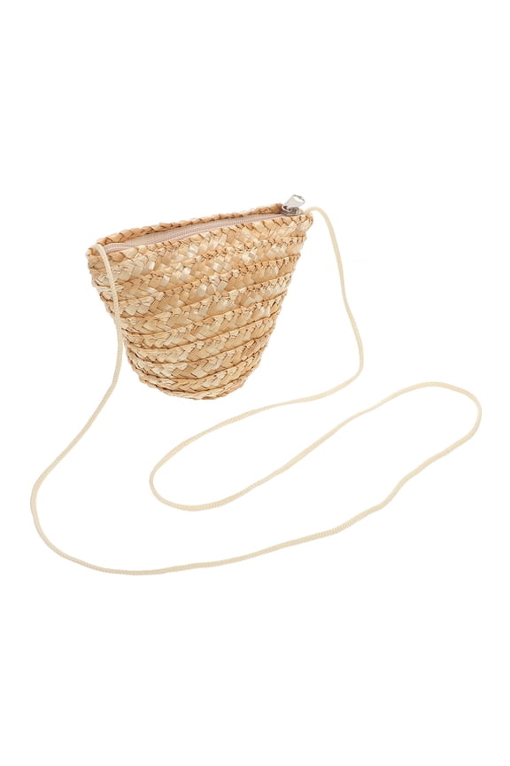 2 PCS Satchel Straw Beach Bag Phone Wallet Camera Mini for Women Miss