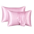 thumbnail image 1 of 2 PCS, Satin Pillow Case,Imitation Silk Pillowcase Both Sides Soft Breathable Smooth Silk Pillow Cover,for Gift ,9 "(Pink), 1 of 4