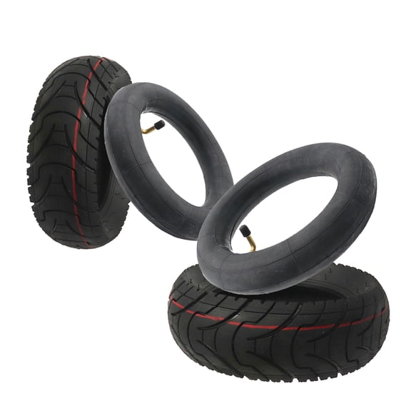 2 PCS Scooter Tires 80/65-6 Inner Tube And Outer Tyre For 10 Inches Motorcycle & Electric Scooter Tires Compatible With Apollo 2022 Explore Electric Scooter E-Bike 255x80 10x3.0 Tire