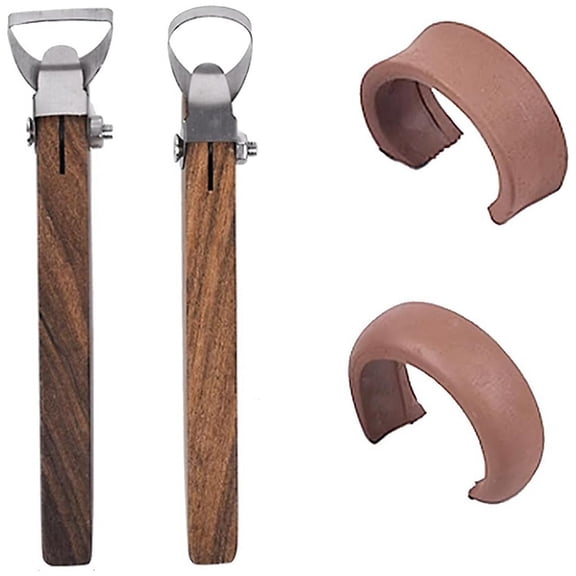 2 PCS Sculpture Scraper Clay Extruder Tool Pottery Carving Tool Shape Tool Teacup Mug Handle Clay Cutter