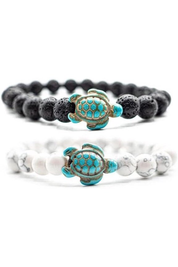 2 PCS Sea Turtle Bracelet, Elastic, supports the Sea Turtle Conservancy, Crystal, Style Z4245