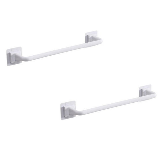 2 PCS Self Adhesive Towel Rod Bar Wall Bath Towel Holder Rail Rack For Kitchen Bathroo Storage Shelf Rock Rack Shelf Kitchen Rack Show Rack