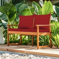 2 PCS Set 24x24 in Outdoor Deep Seat Cushion- Waterproof Fade-Resistant Patio Furniture Cushions with Removable Covers, Adjustable Straps & Handles,Red