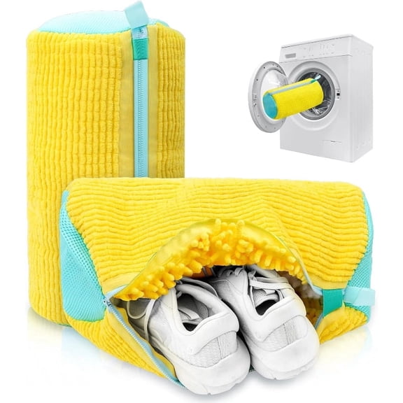 2 Pack Shoe Washing Laundry Bag, Reusable 360° Deep Clean Sneaker Wash Bag for All Shoe Sizes