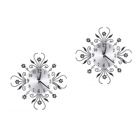 2 PCS Silent Wall Clocks for Living Room Modern Accurate Time