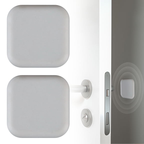 2 PCS Silicone Door Stopper Wall Protector,Wall Shield Bumper Guard from Door Knobs,Sturdy Self Adhesive,Soft,Washable Reusable Shock No Drill Wall Protector For Doors Cabinets Furniture Wall (Grey)
