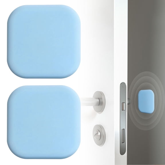 2 PCS Silicone Door Stopper Wall Protector,Wall Shield Bumper Guard from Door Knobs,Sturdy Self Adhesive,Soft,Washable Reusable Shock No Drill Wall Protector For Doors Cabinets Furniture Wall (Blue)