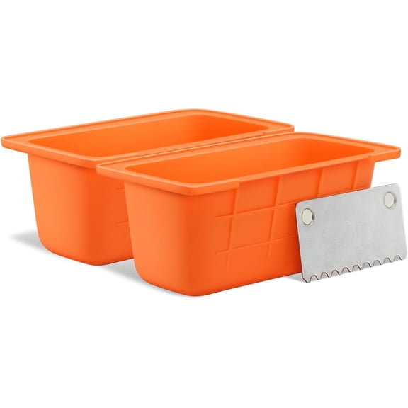 2 PCS Silicone Grease Cup Liners for Blackstone Griddle, Reusable Grease Catcher & Grease Gate Fits 17-22-28-36 Inch, Drip Pan Liners (Orange)