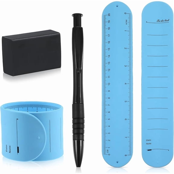 2 PCS Silicone Memo Wrist Band Reusable, Waterproof to Do List Erasable Wrist Band for Daily Planner Study Task Work