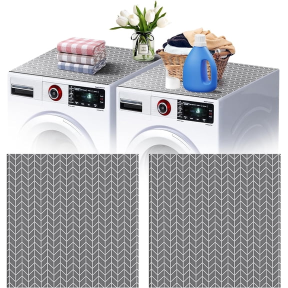 2 PCS Silicone Washer Dryer Top Protector Mat, 27" x 27" Non Slip Quick Drying Protective Cover for Laundry Room