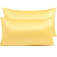 thumbnail image 1 of 2 PCS Silky Satin Pillowcase Standard Queen King Size with Hidden Zipper Closure, 1 of 11